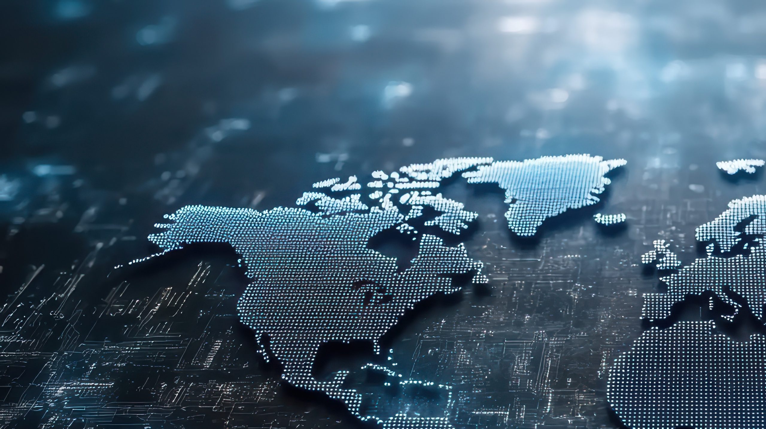 World map on a digital background